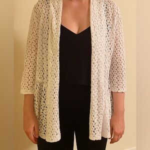 Coverup TanJay White Lace Cardigan